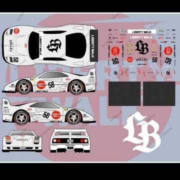 【車模水貼】法拉利F40LM lbwk塗裝64車模水貼diy手工創意車模水貼紙 車模改造 模型水貼