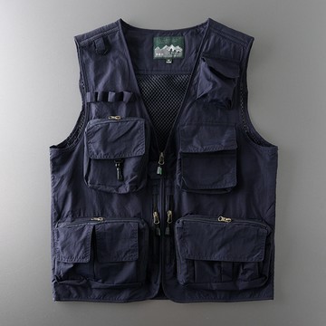 防潑水戶外多口袋機能工裝馬甲背心 / 男女適穿 / 4色 / M-7XL / 大尺碼【QTJBY8898】