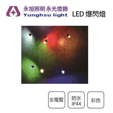 KAO"S 裝飾燈 LED 爆閃燈 聖誕燈 全電壓 5米 10顆燈 IP44 4W 彩色〖永光照明〗KS9-0552