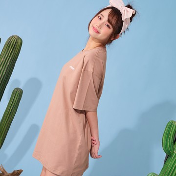 【OUTDOOR】寬鬆落肩素色T恤-棕色 ODC112402BR (ODCLO)