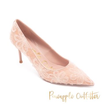 Pineapple Outfitter-PRUITT 法式優雅緹花布高跟鞋-粉色