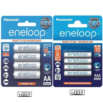 日本製 Panasonic eneloop  充2100次低自放電電池, 4入裝送電池盒