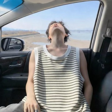 男女同款條紋背心夏季寬鬆重磅美式無袖運動汗衫休閒大碼百搭上衣透氣內衣 涼感背心 莫代爾背心 男性背心 速干健身衣