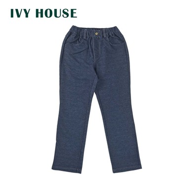 IVY HOUSE 常春藤  女童棉質針織仿牛仔直筒褲(130cm~160cm) 台灣製 361415