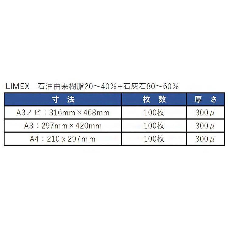 コピー紙 コピー用紙 LIMEXシート 白ソフトS 300μ 316x468 100枚 耐水 耐久 メニュー メニュー表 防災マップ 屋外ポスター エコ 代引不可