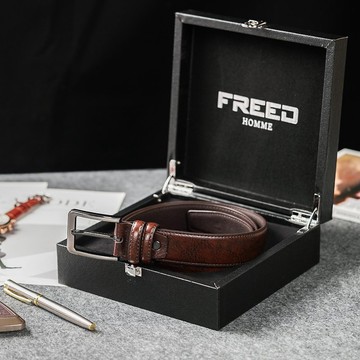 【FREED】金馬蹄扣真皮皮帶 皮革 送禮推薦