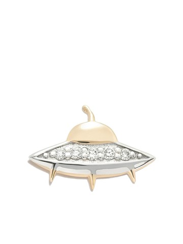 Sydney Evan - 14kt yellow gold Flying Saucer diamond stud earring - women - Diamond/14kt Yellow Gold - One Size