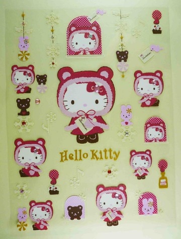 【震撼精品百貨】Hello Kitty 凱蒂貓 KITTY貼紙-耶誕紅 震撼日式精品百貨