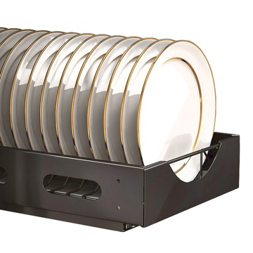 櫥櫃抽拉置物架 盤架  1個  黑色