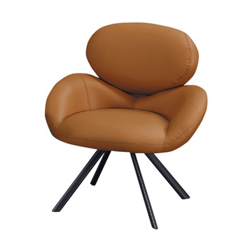 Boden-森特工業風皮革旋轉休閒單人椅/扶手餐椅/商務洽談椅/房間椅(兩色可選)-77x深62x高85cm