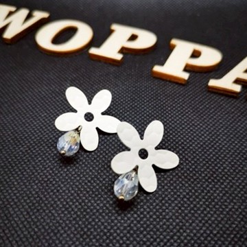 【廠商直送】W-OPPA正韓耳飾公主花朵系列-銀