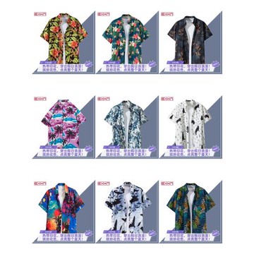 情侶花襯衫男短袖夏季薄款港風日系韓版潮流休閑外套痞帥復古襯衣