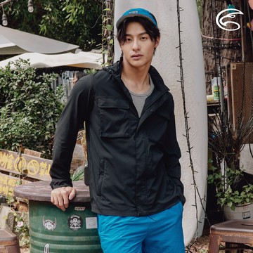 ADISI 男抗UV平織彈性軍裝貼袋夾克 AJ2411001 極限黑｜城市綠洲