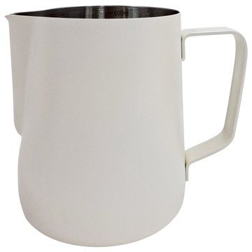 卡特屋 磨砂塗層不鏽鋼拉花杯 304不鏽鋼 內含刻度  米白色  1個