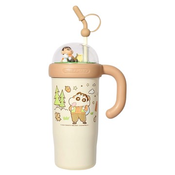 萌兔兔 蠟筆小新 316景觀附把手保溫杯 露營高款  棕色  1個  1.1L