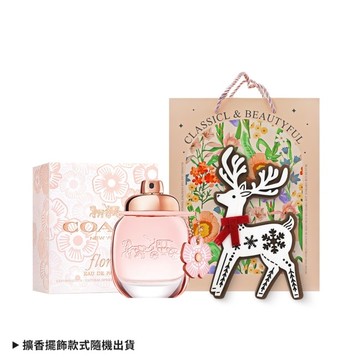 COACH 芙洛麗女性淡香精禮讚組(香精30ml+麋鹿擴香擺飾)-附禮袋-國際航空版