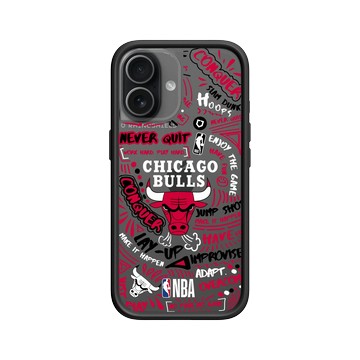 iPhone 17 Mod NX -邊框背蓋組合 (相機按鈕) 黑 - NBA - 塗鴉系列-芝加哥公牛 Chicago Bulls - Graffiti