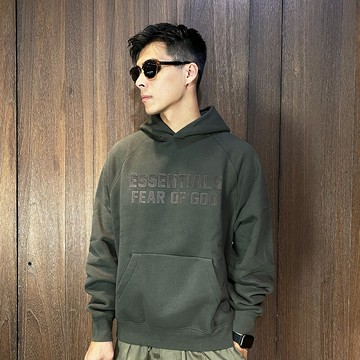 美國百分百【全新真品】FEAR OF GOD FOG ESSENTIALS 連帽上衣 長袖 男款 帽T 軍綠 CK20