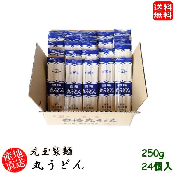 (地域限定送料無料)児玉製麺 白梅丸うどん250g 24個入り 産地直送 ギフト 島根県　(skd00013x24)