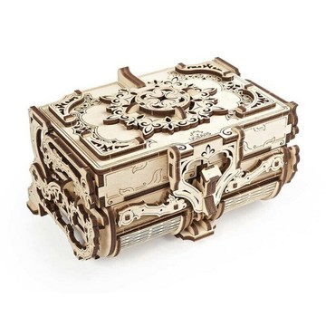 強強滾p-Ugears 古董盒 免電力自走模型 益智玩物  原木立體拼圖