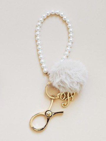 珍珠掛繩毛絨球形吊飾(8A43FZJ0400) - Maison de FLEUR