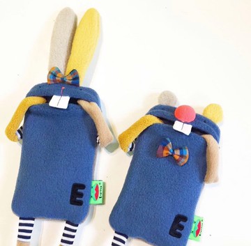 E*group 門牙包  阿兔  熊  灰藍奶油  iphone 手機套