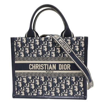 Dior 迪奧  藍色 提花帆布 Book Tote 小型托特包 手提包 【二手名牌BRAND OFF】