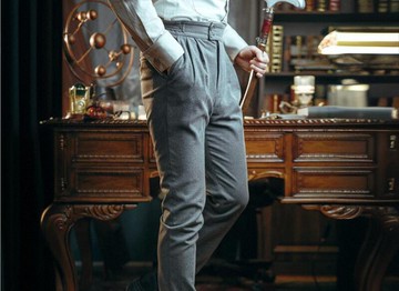 合作限定 詭秘之主×蒸汽大陸 克萊恩系列 深灰 九分 男西褲 長褲