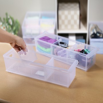 KEYWAY 聯府 寬12.2cm FINE隔板收納盒(附輪)5.2L-3入