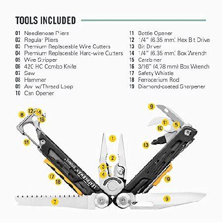 LEATHERMAN, Signal Camping Multitool with Fire Starter, Hammer and Emergency Whistle, Made in the USA, Black with Nylon Sheath