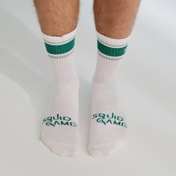 CACO-MIT 魷魚遊戲撞色條中長襪-男【J1SG016】