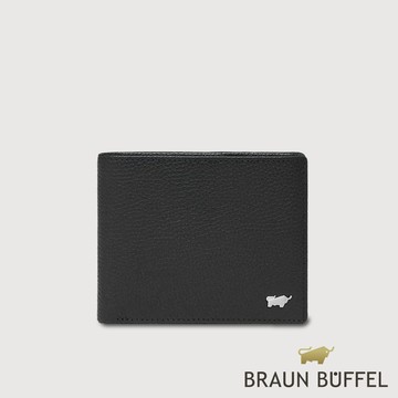 【BRAUN BUFFEL 德國小金牛】台灣總代理 諾瓦-A 8卡男夾-黑色/BF564-313-BK
