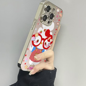 免運+隔日🚚電鍍鏡面手機殼 小廚師凱蒂 適用於蘋果17promax 16Pro 15plus14 13 12 11防摔