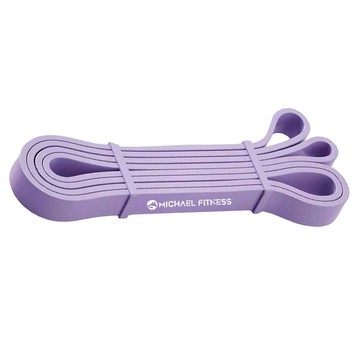 MICHAEL FITNESS 麥克健身 馬卡龍乳膠彈力帶 厚度均勻 數倍拉伸 不易斷裂  300 x 30 x 5mm  紫色  2條
