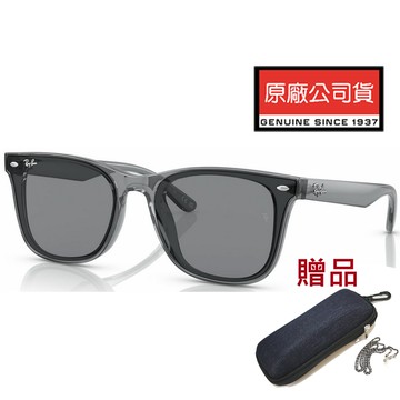 RAY BAN 雷朋 亞洲版 時尚大鏡面太陽眼鏡 RB4391D 645087 透晶灰框抗UV鏡片 公司貨