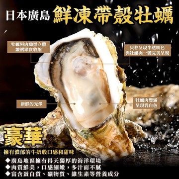 【三頓飯】日本廣島帶殼生蠔(共40顆_每包8顆/約75-100g/顆)