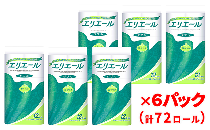 エリエールトイレットティシュー12R（ダブル30m）×6パック（計72ロール）(トイレットペーパー 生活必需品 トイレ) 通販  LINEポイント最大4.0%GET | LINEショッピング