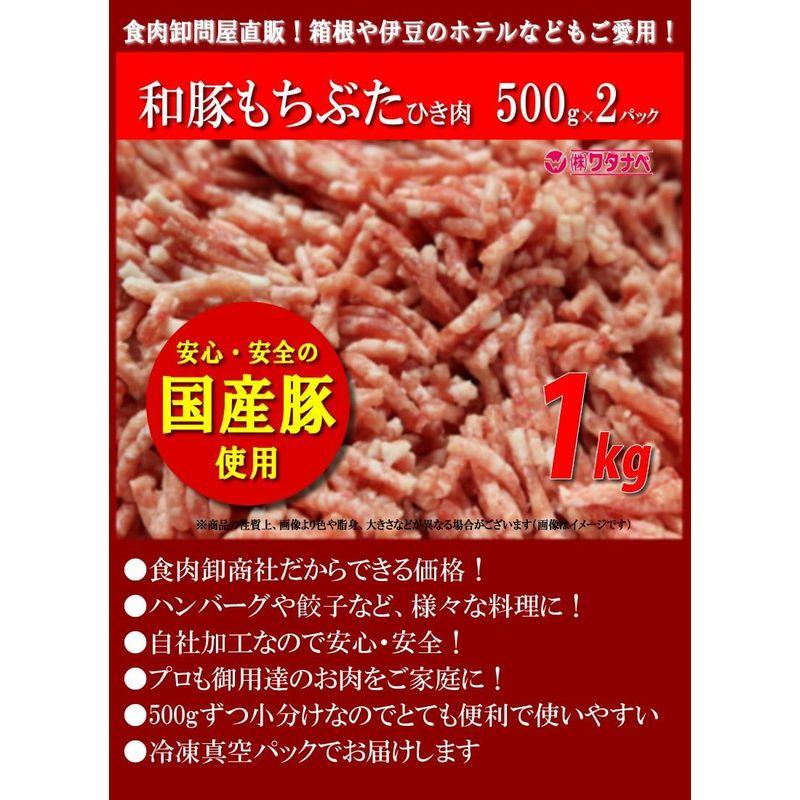 冷凍 国産豚ひき肉 500g×2パック 計1kg 和豚もちぶた使用 真空パック 餃子やハンバーグにも 豚ミンチ 挽き肉