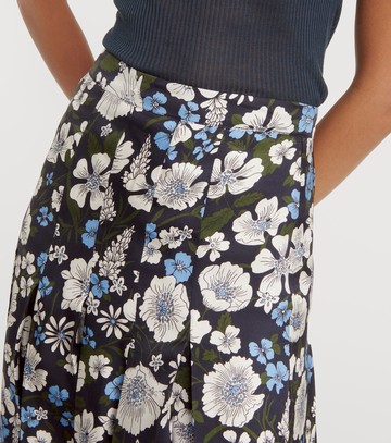 Veronica Beard Norris pleated silk-blend midi skirt