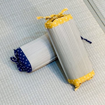 【情人節送禮推薦】日本製 詩織藺草角枕 細膩縫製刺子 日式工藝 小黛藍