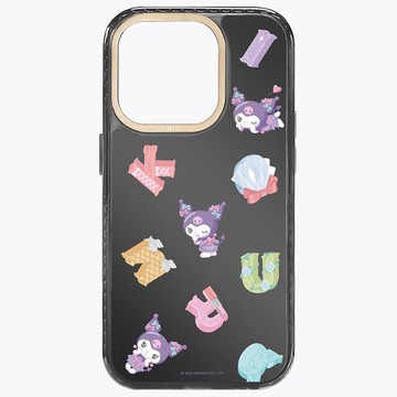 酷洛米 鏡面大字母磁吸黑框 iPhone 16 15 14 13 Pro Max 防摔殼