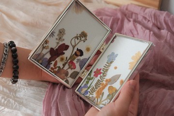 押花相框/ 壓花 植物圖鑑 花框 古董相框 擺件 裝飾 交換禮物