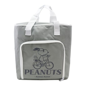 日本進口保冷保溫購物袋-史努比- 灰色-1入