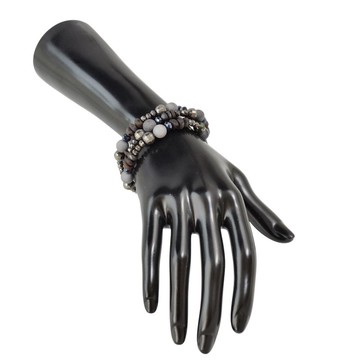 天然琥珀原料手鍊  配玻璃和寶石 TG56