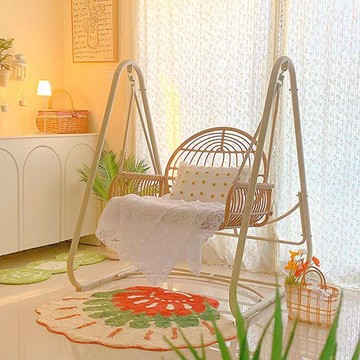 台灣公司貨 最低價 陽臺秋千家用吊椅室內單人吊椅秋千客廳吊籃雙人吊床網紅秋千吊籃 快速發貨