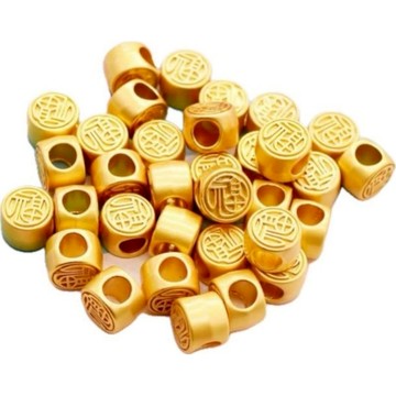 現貨古法沙金福字圓珠雙面串珠 吊飾 配件 圓珠 手作 小吊飾 手工diy配件 吊飾材料 手鍊 手鏈 鑰匙圈