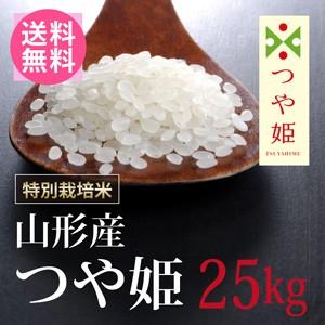 送料無料(北海道・九州・沖縄除く)  令和5年産 新米 特別栽培米山形県産つや姫25kg