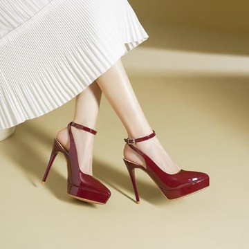 1233-2 性感一字包頭后空高跟涼鞋女夏新款尖頭細跟防水臺高跟鞋