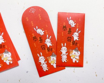 秘密貓 兔兔紅包袋(恭喜發財7入)