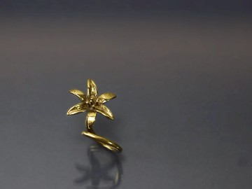 花系列-金針花黃銅戒